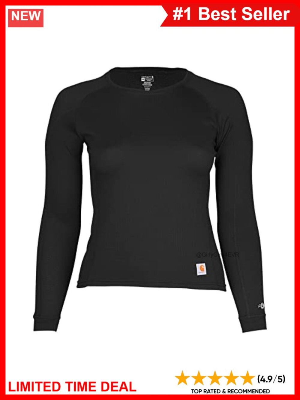 Carhartt Force Midweight Waffle Base Layer Crewneck Work Top